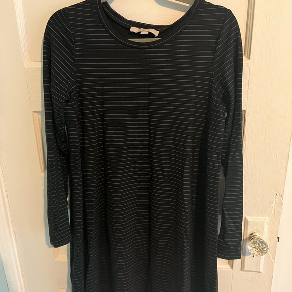 Loft Black Striped swing dress - Picture 3 of 3